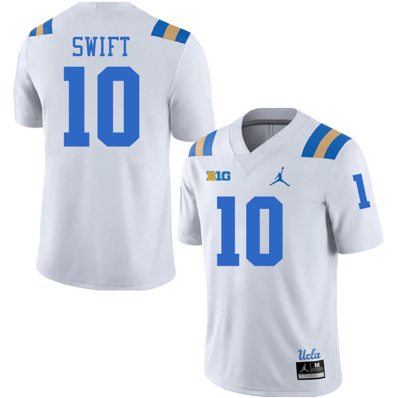 UCLA Bruins #10 Joshua Swift Big 10 Conference College Football Jerseys Stitched Sale-White